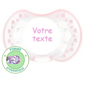 Sucette personnalisée style blanc et rose
