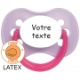 Sucette bébé personnalisée cerise Continent violet rose latex