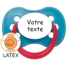 Sucette bébé personnalisée cerise Continent turquoise rouge latex