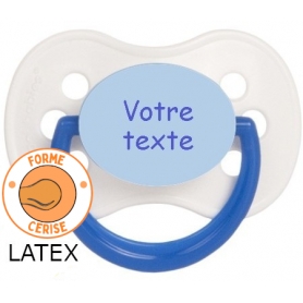 Sucette bébé personnalisée cerise Continent blanche bleue latex