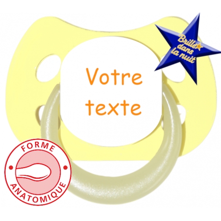 Sucette personnalisée MODE jaune fluo anatomique