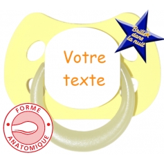 Sucette personnalisée MODE jaune fluo anatomique