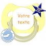 Sucette personnalisée MODE jaune fluo physiologique