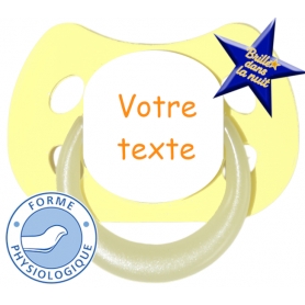 Sucette personnalisée MODE jaune fluo physiologique