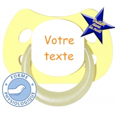 Sucette personnalisée MODE jaune fluo physiologique