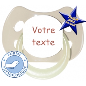 Sucette personnalisée MODE beige fluo physiologique