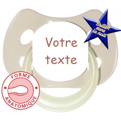 Sucette personnalisée MODE beige fluo anatomique