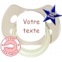 Sucette personnalisée MODE beige fluo anatomique