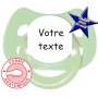 Sucette personnalisée MODE vert amande fluo anatomique