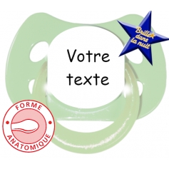Sucette personnalisée MODE vert amande fluo anatomique