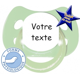Sucette personnalisée MODE vert amande fluo physiologique