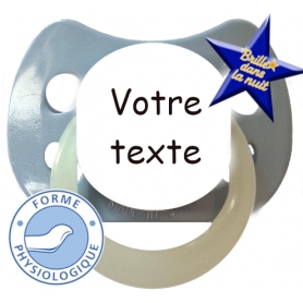 Sucette personnalisée MODE gris bleuté fluo physiologique