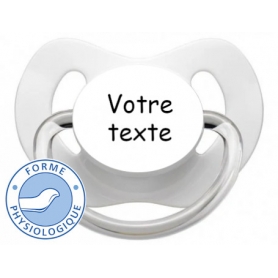 Sucette bébé personnalisée physiologique LOLLY blanc