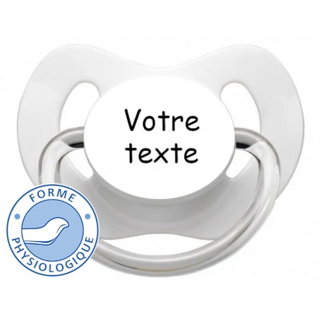 Sucette bébé personnalisée physiologique LOLLY blanc