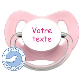 Sucette bébé personnalisée physiologique LOLLY rose clair
