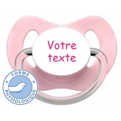 Sucette bébé personnalisée physiologique LOLLY rose clair