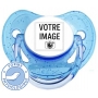 Sucette personnalisée bleu à Paillettes
