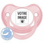 Sucette bébé personnalisée physiologique pastel rose
