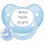 Sucette bébé personnalisée physiologique pastel bleue