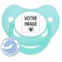 Sucette bébé personnalisée physiologique pastel verte