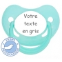 Sucette bébé personnalisée physiologique pastel verte