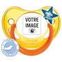Sucette personnalisée fluo jaune