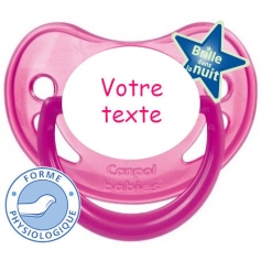  tetine de bebe fluorescente rose personnalisee
