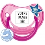  tetine de bebe fluorescente rose personnalisee