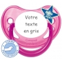  tetine de bebe fluorescente rose personnalisee