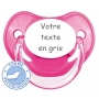 Sucette totosse personnalisée Penguins rose