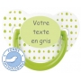 Sucette totosse personnalisée à pois verts
