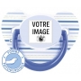 Sucette totosse personnalisée à rayures bleues