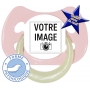 Sucette personnalisée MODE rose clair fluo physiologique