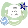 Sucette personnalisée MODE vert amande fluo physiologique