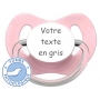 Sucette bébé personnalisée physiologique LOLLY rose clair