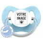 Sucette bébé personnalisée physiologique LOLLY cyan