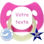 Sucette personnalisée MODE rose fuchsia fluo physiologique