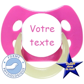 Sucette personnalisée MODE rose fuchsia fluo physiologique