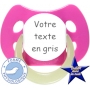 Sucette personnalisée MODE rose fuchsia fluo physiologique