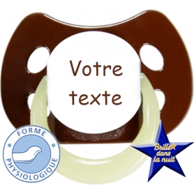 Sucette personnalisée MODE marron fluo physiologique