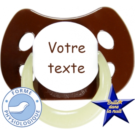 Sucette personnalisée MODE marron fluo physiologique
