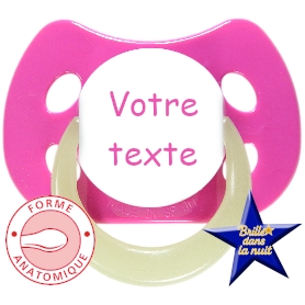 Sucette personnalisée MODE fuschia fluo anatomique