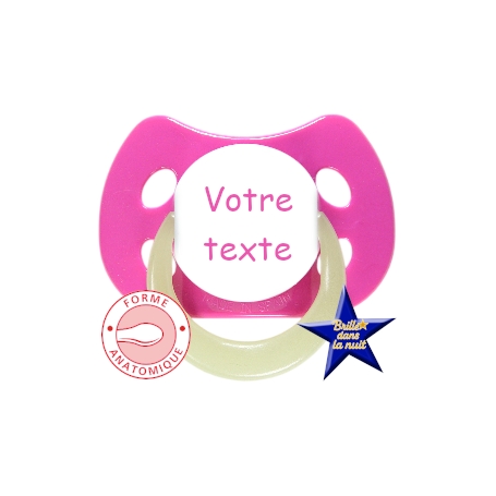 Sucette personnalisée MODE fuschia fluo anatomique