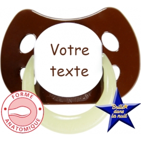 Sucette personnalisée MODE marron fluo anatomique