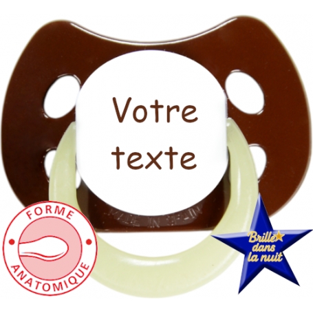Sucette personnalisée MODE marron fluo anatomique