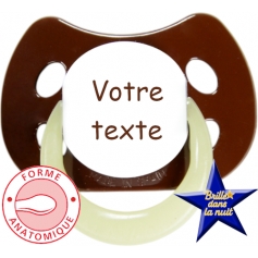 Sucette personnalisée MODE marron fluo anatomique