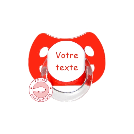 Sucette personnalisée MODE rouge anatomique