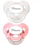 Lot de 2 sucettes personnalisées Charme (rose et transparent)