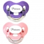 Lot de 2 sucettes personnalisées Charme (rose et violet)