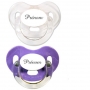 Lot de 2 sucettes personnalisées Charme (violet et transparent)